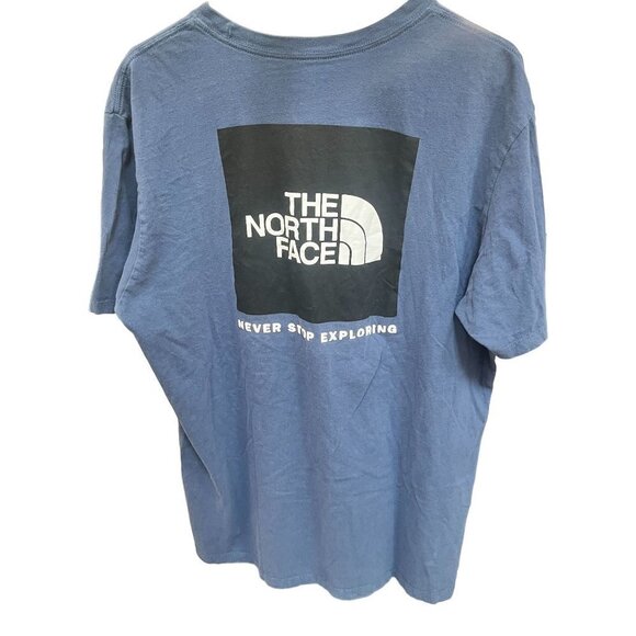 The North Face Shirt Adult XL Blue Graphic Print Logo Short Sleeve Crew Neck - Picture 2 of 6